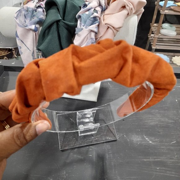 Burnt Orange Faux Suede Headband, Unique Faux Suede Headband - Picture 1 of 3